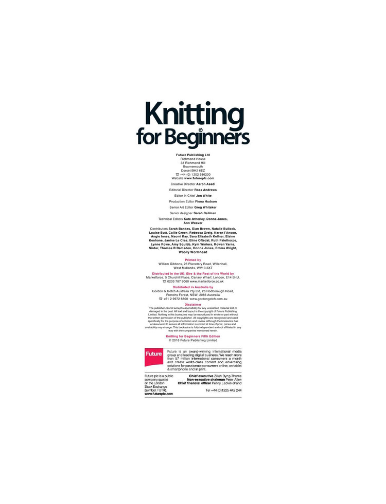 Knitting for Beginners 5th Edition 2017 - 輕描淡寫 - 輕描淡寫