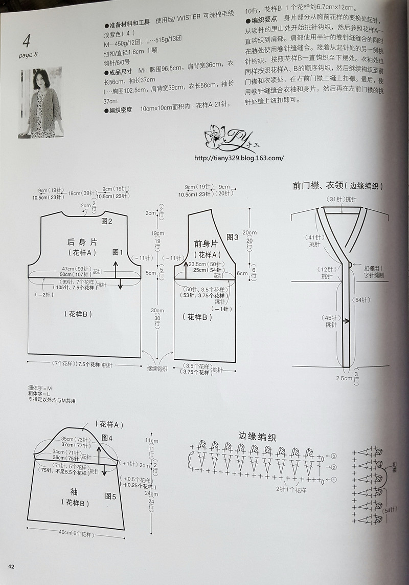 1616——清嵐——3天完工的七分袖開衫 - ty - ty 的 編織博客