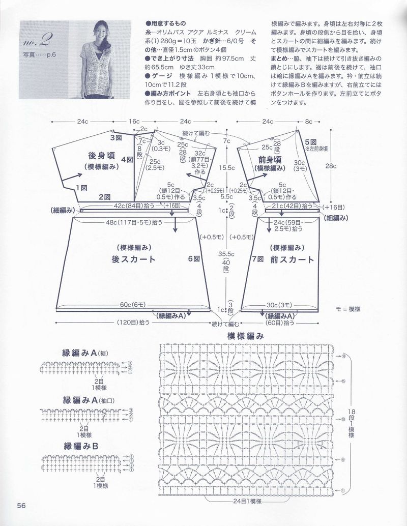 1525——淺行——短袖長開衫 - ty - ty 的 編織博客