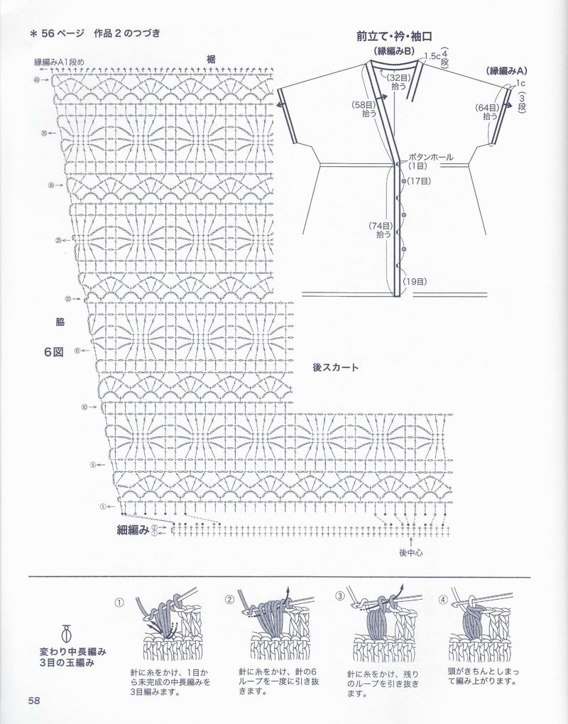 1525——淺行——短袖長開衫 - ty - ty 的 編織博客